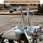 14'' 16'' Rise 2" Ape Hanger Handlebar Aluminum Fits for Softail Fat Boy Harley Handlebar Thickened ram Horn Modification
