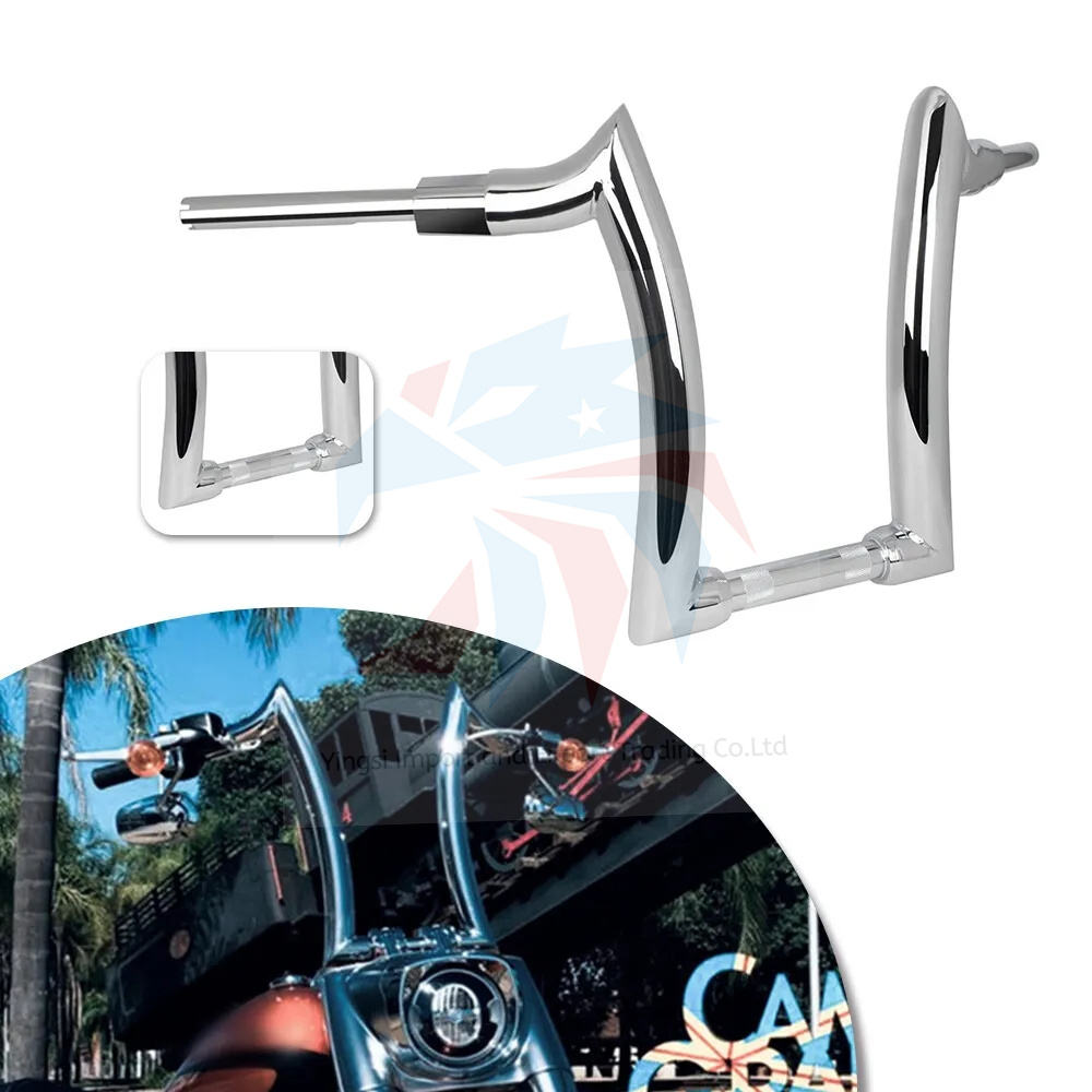 14'' 16'' Rise 2" Ape Hanger Handlebar Aluminum Fits for Softail Fat Boy Harley Handlebar Thickened ram Horn Modification