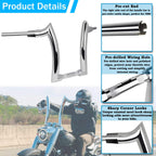 14'' 16'' Rise 2" Ape Hanger Handlebar Aluminum Fits for Softail Fat Boy Harley Handlebar Thickened ram Horn Modification