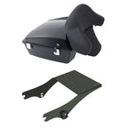 TCMT 10.7" Black Latches Chopped Motorcycle Trunk Box Backrest Pad Mount Rack Fit For Harley Touring 1997-2008 Road King Road Street Electra Glide Pack