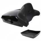 TCMT 10.7" Chopped Motorcycle Trunk Box Backrest LED Tail Light Fit For Harley Touring 2014-2025 Electra Glide Road Glide Road King FLHT FLTRX FLHR Chrome Latch Pack