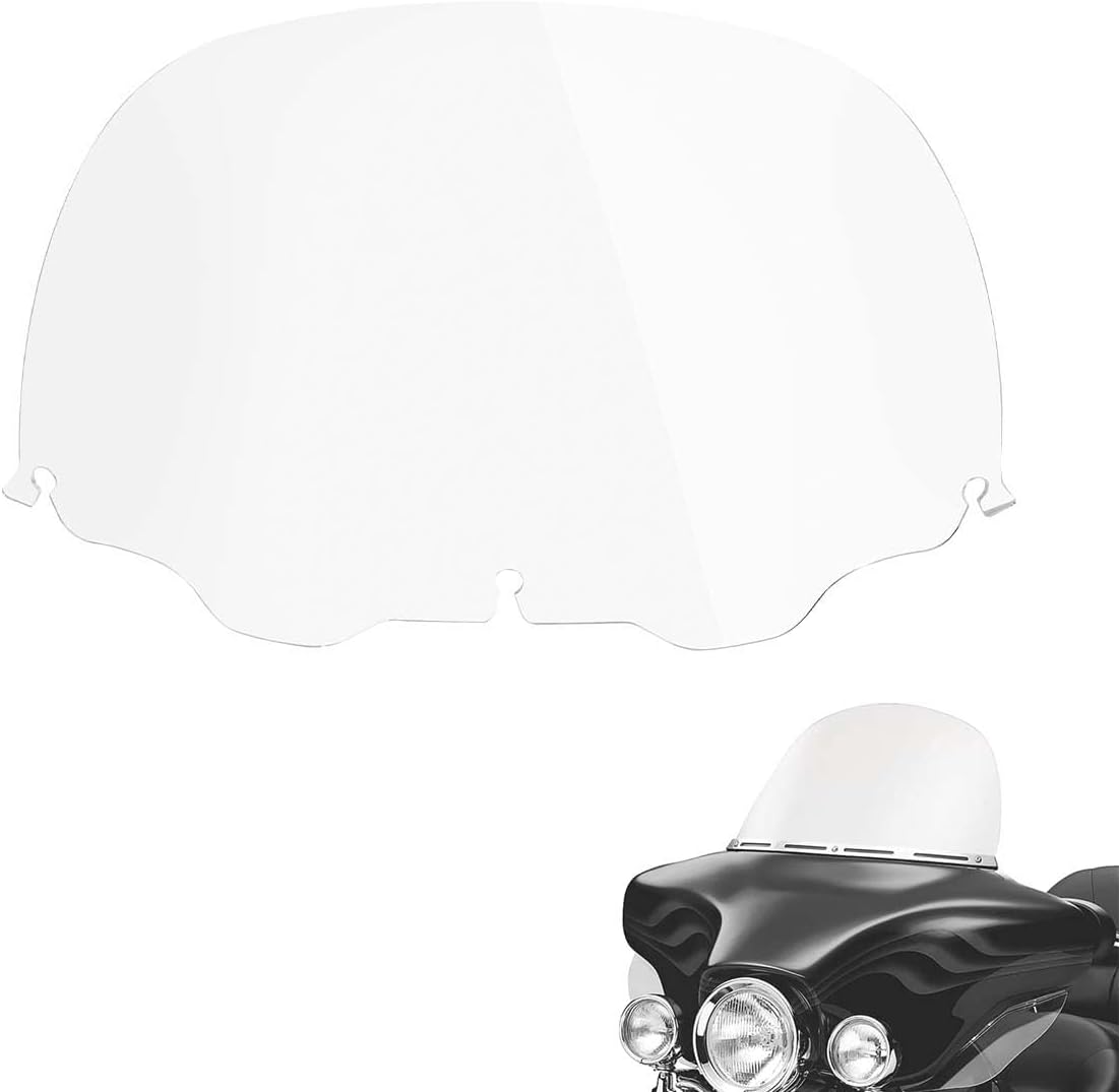 TCMT 12" Clear Windshield Windscreen Fit for Harley Davidson Touring Electra Glide Street Glide Ultra Classic Trike Models 93-13