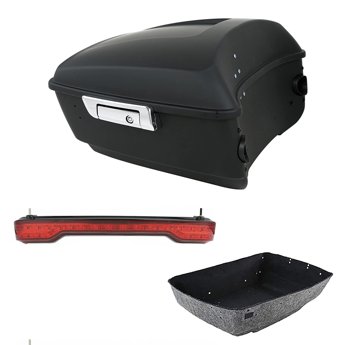 TCMT 13.7" King 2014-2025 Motorcycle Trunk Backrest Pad Top Luggage Rack Speakers Fit For Harley Touring CVO Road King Street Electra Glide Ultra Limited Pack