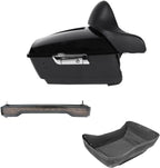 TCMT 13.7" King Motorcycle Trunk Box Wrap-Around Backrest Taillight Fit For Harley 2014-2025 Touring CVO Road King Road Glide Street Glide Electra Glide Pack