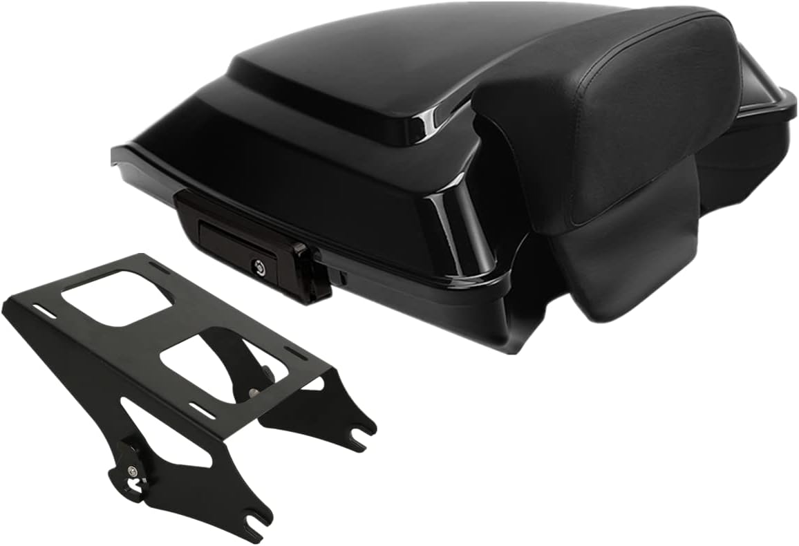 TCMT 5.5" Razor Motorcycle Trunk Box Backrest Pad Mounting Rack Fit For Harley 2014-2025 Touring Road King Street Road Electra Glide Pack