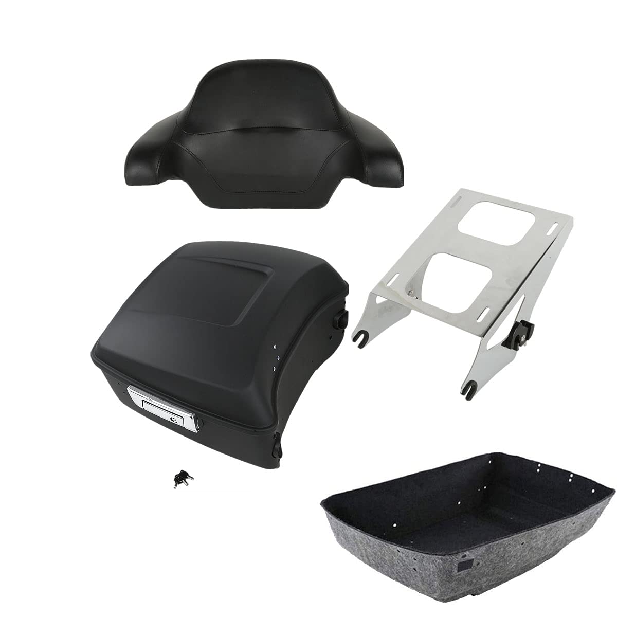 TCMT 13.7" King 2014-2025 Motorcycle Trunk Backrest Pad Top Luggage Rack Speakers Fit For Harley Touring CVO Road King Street Electra Glide Ultra Limited Pack