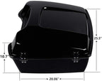 TCMT 10.7" Black Latches Chopped Motorcycle Trunk Box Backrest Pad Mount Rack Fit For Harley Touring 1997-2008 Road King Road Street Electra Glide Pack