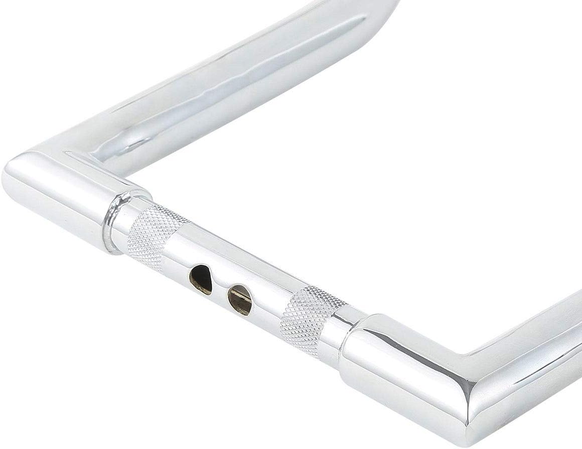 TCMT 12" Rise Ape Hanger Bar, 1-1/4" Fat Handlebar, Fits Harley FLST FXST Sportster XL, Chrome Steel, 34.5" Wide