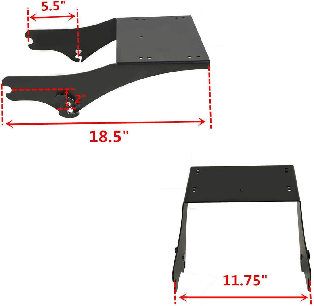 TCMT 5.5" Razor Motorcycle Trunk Backrest Pad Mount Rack Front Docking Hardware Fit for Harley Touring 1997-2008 Touring Road King Electra Glide Road Glide Pack