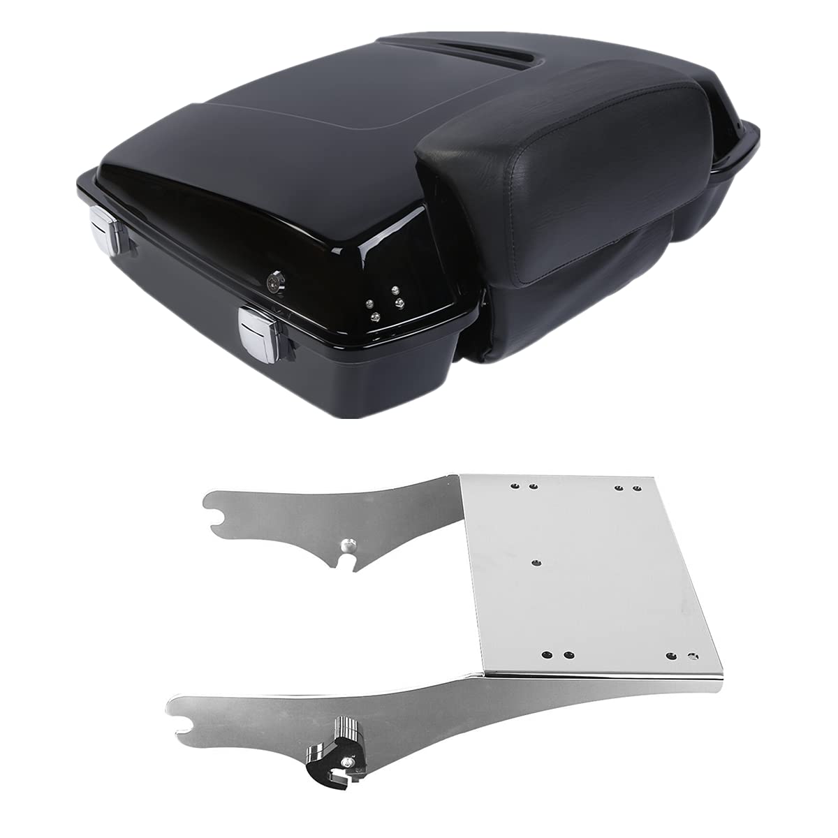 TCMT 5.5" Razor Motorcycle Trunk Backrest Pad Mount Rack Metal Base Plate Fit For Harley Touring 1997-2008 Touring Road King Electra Glide Road Glide Pack