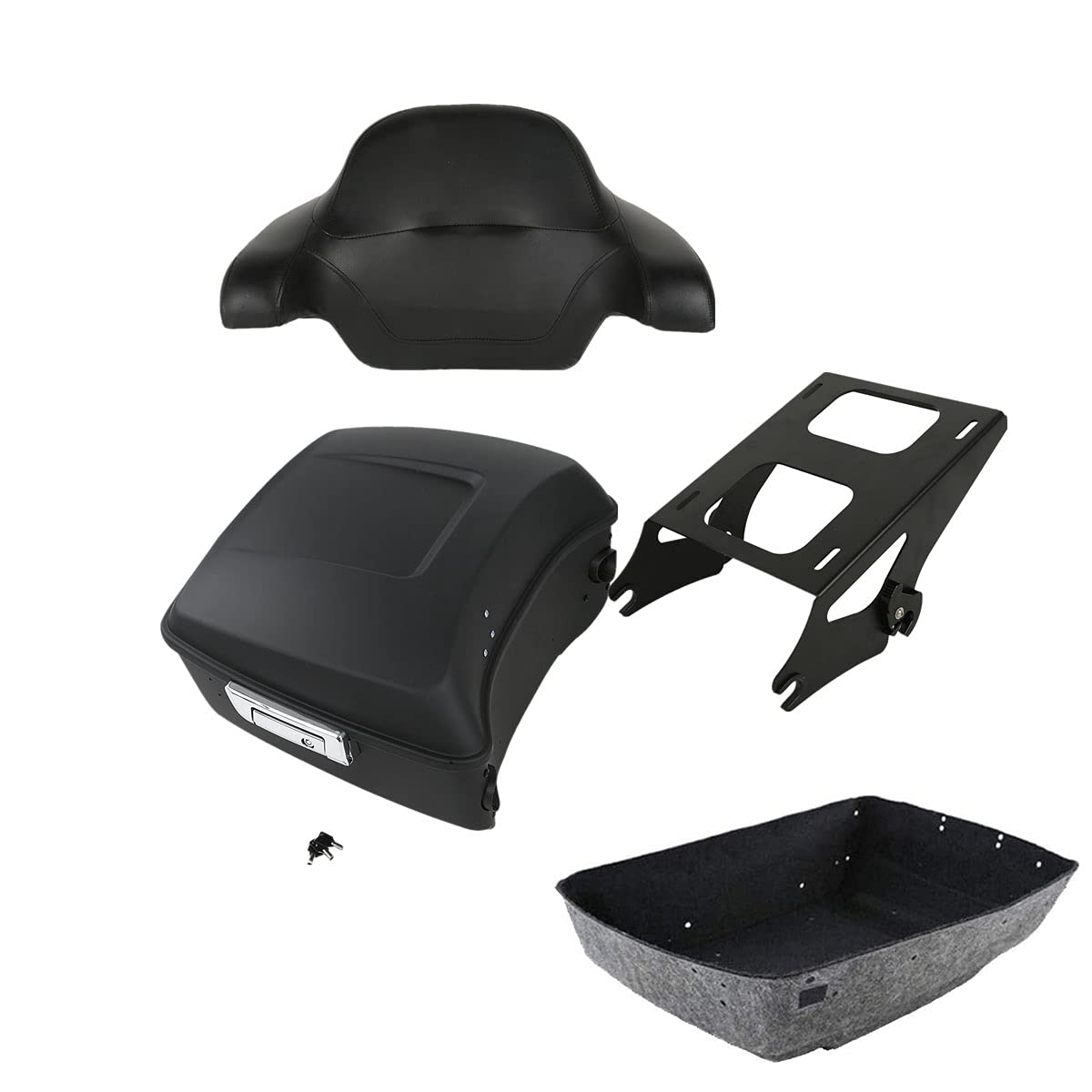 TCMT 13.7" King 2014-2025 Motorcycle Trunk Backrest Pad Top Luggage Rack Speakers Fit For Harley Touring CVO Road King Street Electra Glide Ultra Limited Pack