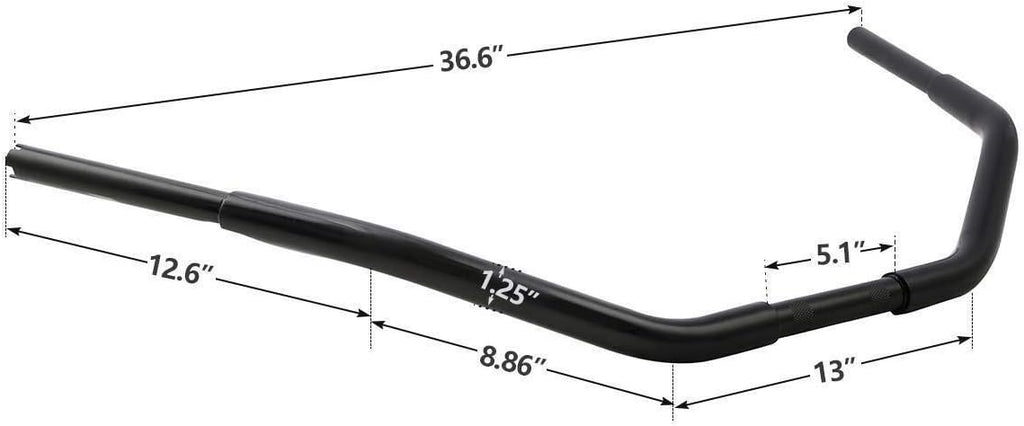 TCMT 3.5" Rise Fat Beach HandleBar Fit For Harley Road King FLHR Deuce FXSTD Custom FXSTC Slim FLS Sportster XL 883 1200