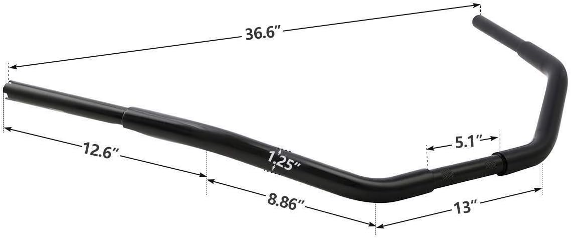 TCMT 3.5" Rise Fat Beach HandleBar Fit For Harley Road King FLHR Deuce FXSTD Custom FXSTC Slim FLS Sportster XL 883 1200