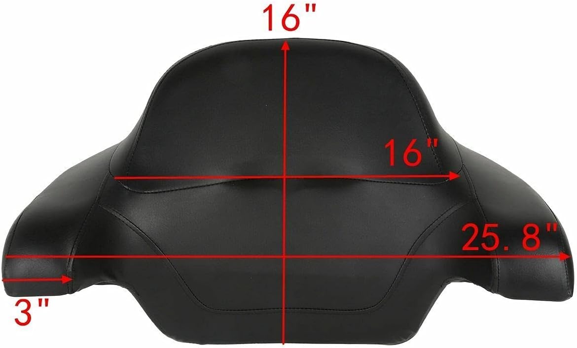 TCMT 13.7" King 2014-2025 Motorcycle Trunk Backrest Pad Luggage Rack Speakers Taillight Fit For Harley Trunk Touring CVO Road King Road Glide Street Glide Electra Glide Pack