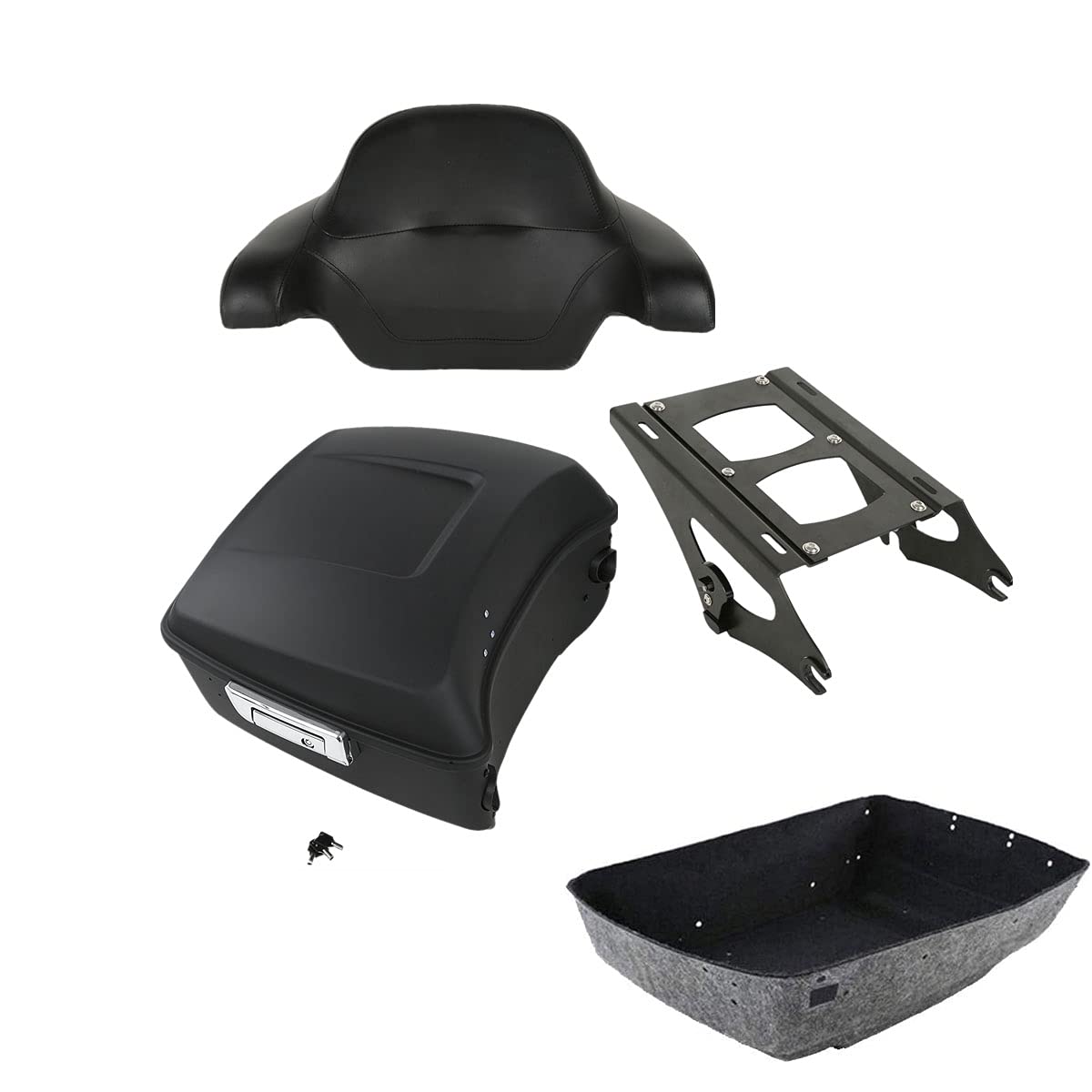TCMT 13.7" King 2014-2025 Motorcycle Trunk Backrest Pad Top Luggage Rack Speakers Fit For Harley Touring CVO Road King Street Electra Glide Ultra Limited Pack