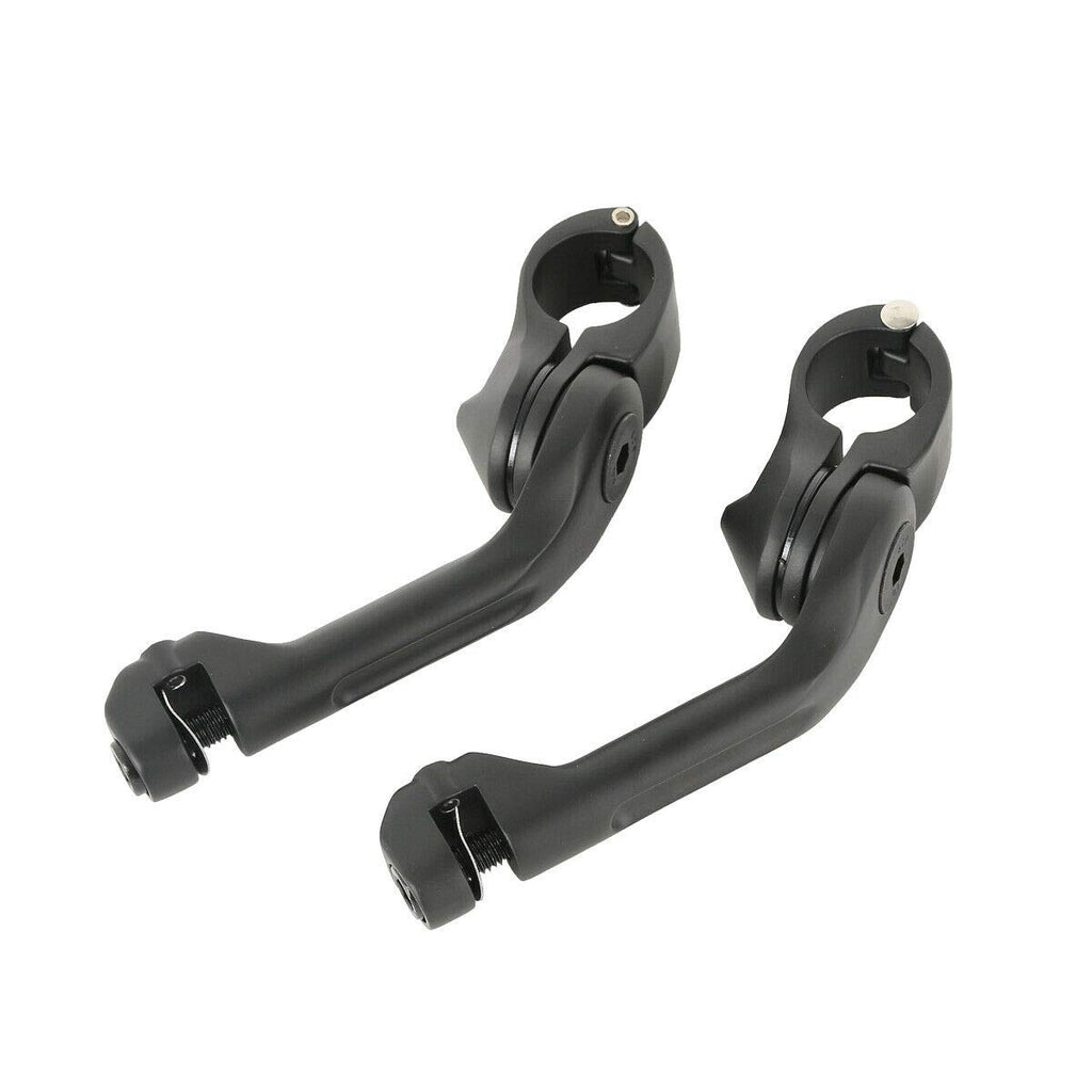 TCMT 1-1/4" 1.25" 32mm Black Long Angled Highway Engine Guard Foot Pegs Kit Fits For Harley Touring Road King Street Glide Road Glide Electra Glide Softail Sportster Dyna with 1.25" Engine Guards