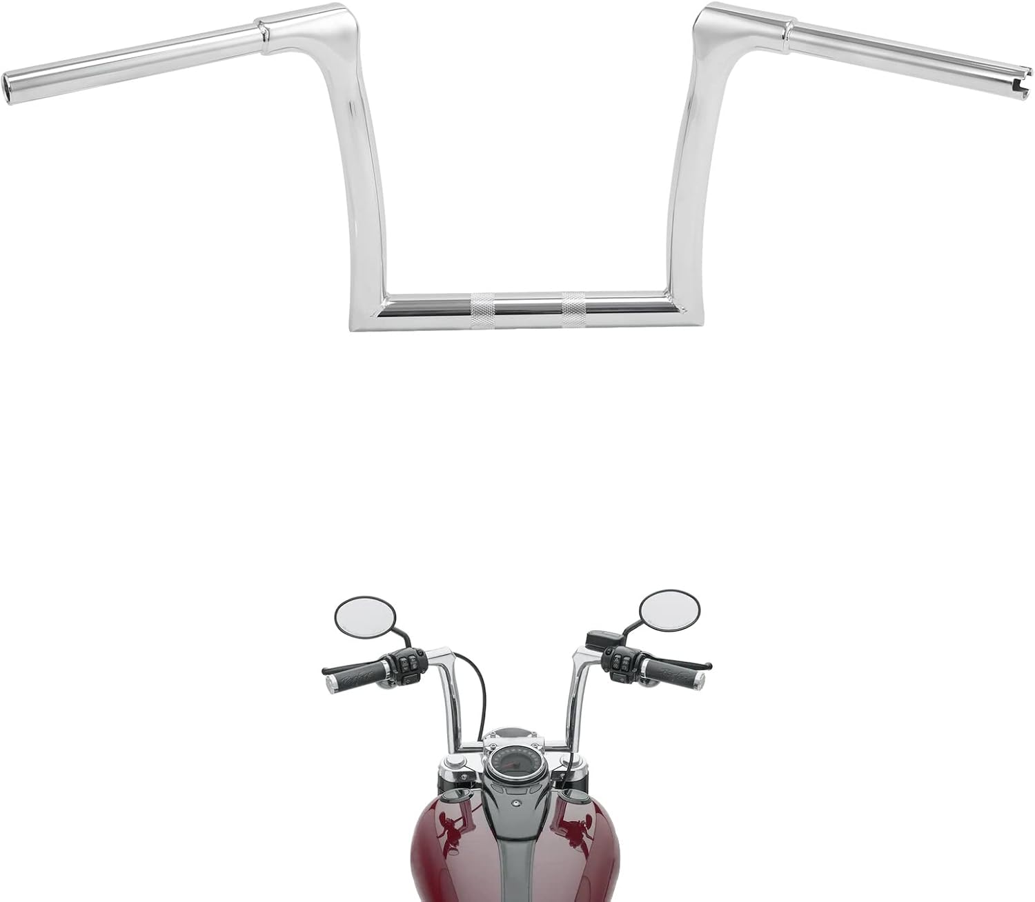 TCMT 10'' Rise Ape Hanger Fat Bars 1-1/4" Handlebar Fit For Harley Road King 2014-2023 Fat Boy FLFBS Sport Glide FLSB Breakout 2018-2023