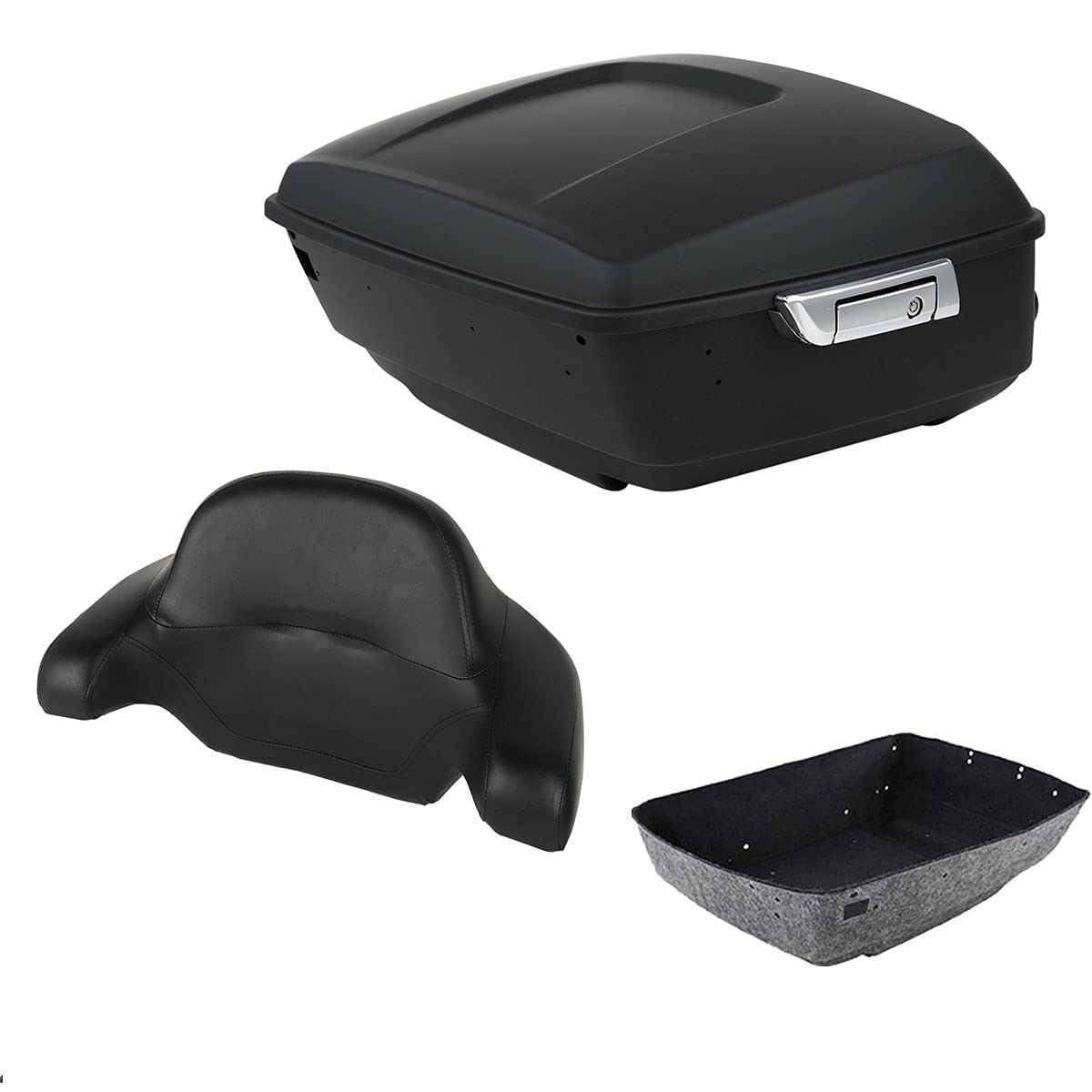 TCMT 13.7" King 2014-2025 Motorcycle Trunk Backrest Pad Top Luggage Rack Speakers Fit For Harley Touring CVO Road King Street Electra Glide Ultra Limited Pack