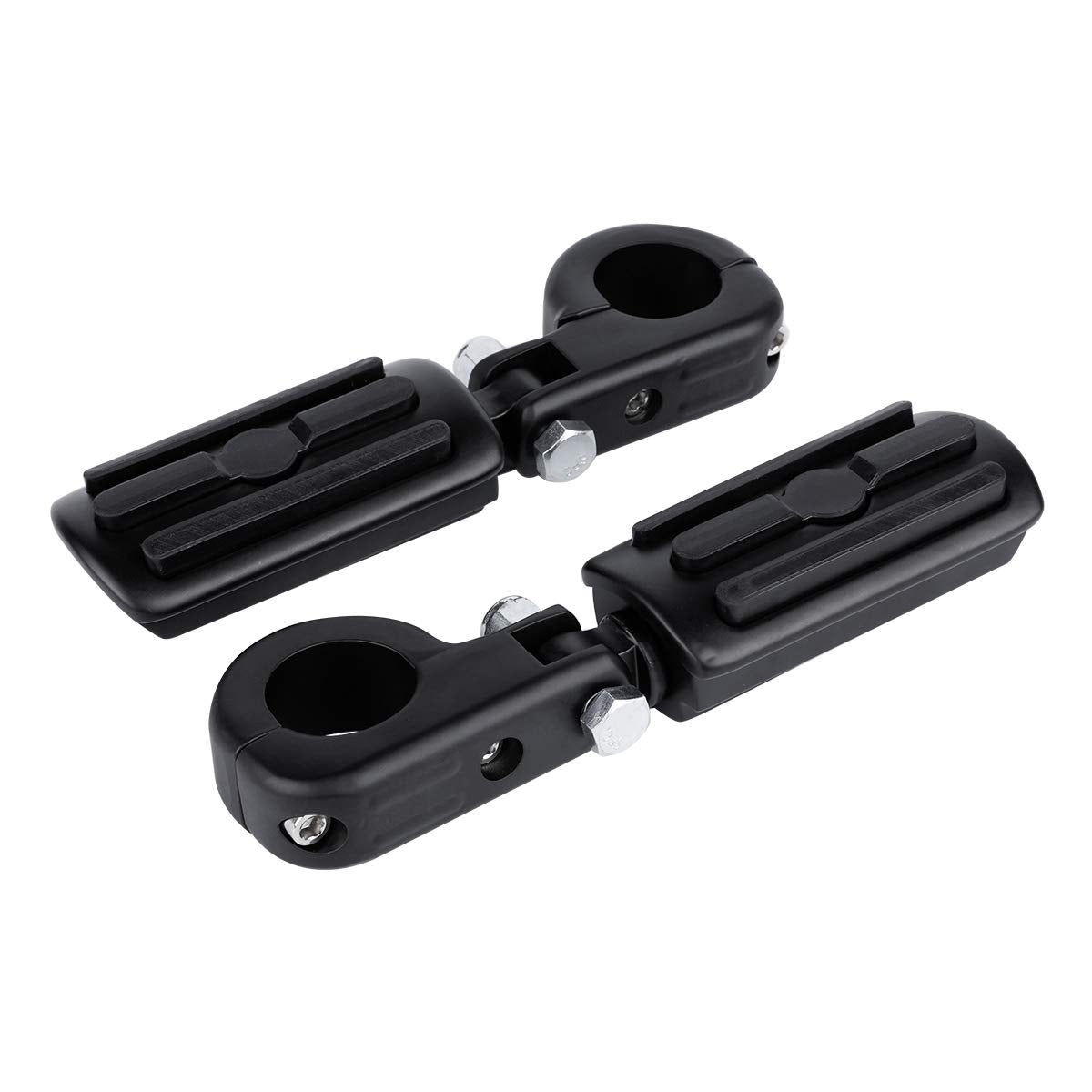 TCMT 1 1/4" Highway Engine Guard Streamliner Foot Pegs Clamp Fits For Harley Yamaha Kawasaki Suzuki Honda Black