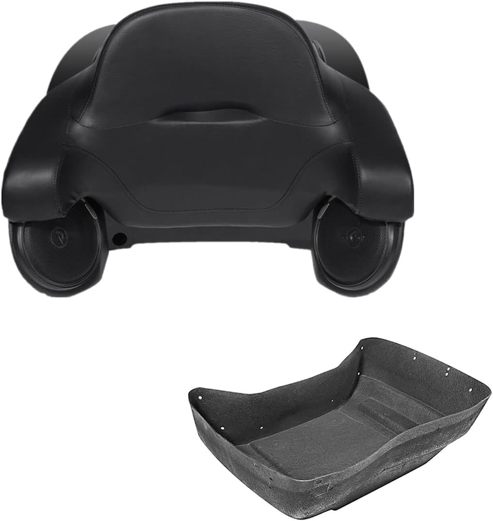 TCMT 13.7" King Motorcycle Trunk Wrap-Around Backrest Rear Speakers Fit For Harley 2014-2025 Touring CVO Road King Road Glide Street Glide Electra Glide Pack Trunk