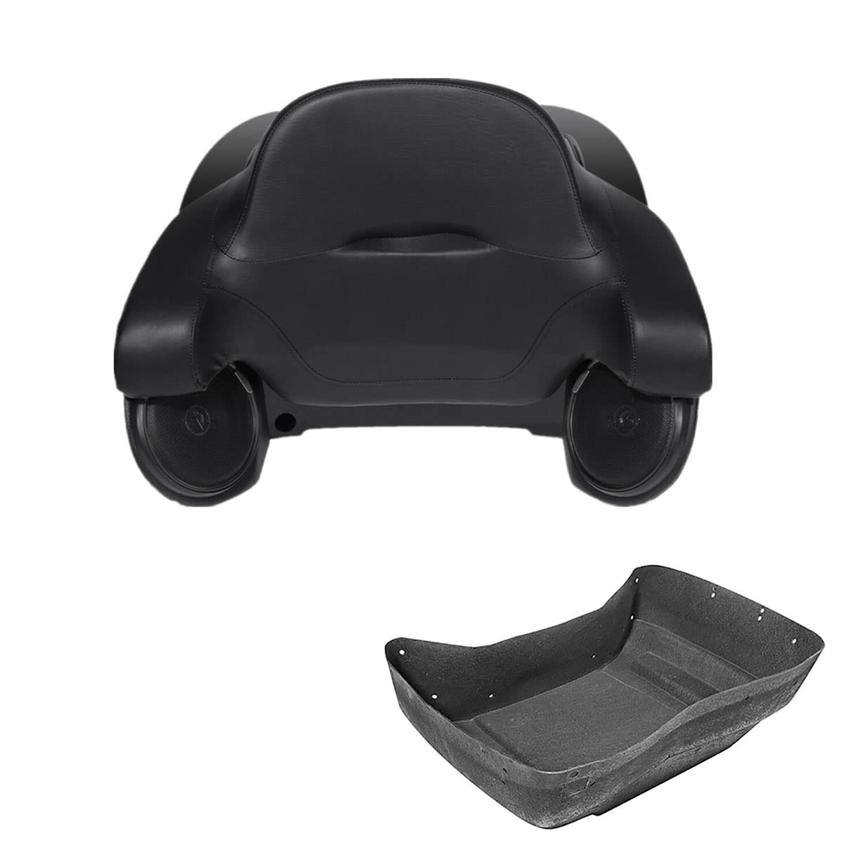 TCMT 13.7" King Motorcycle Trunk Box Wrap-Around Backrest Taillight Fit For Harley 2014-2025 Touring CVO Road King Road Glide Street Glide Electra Glide Pack