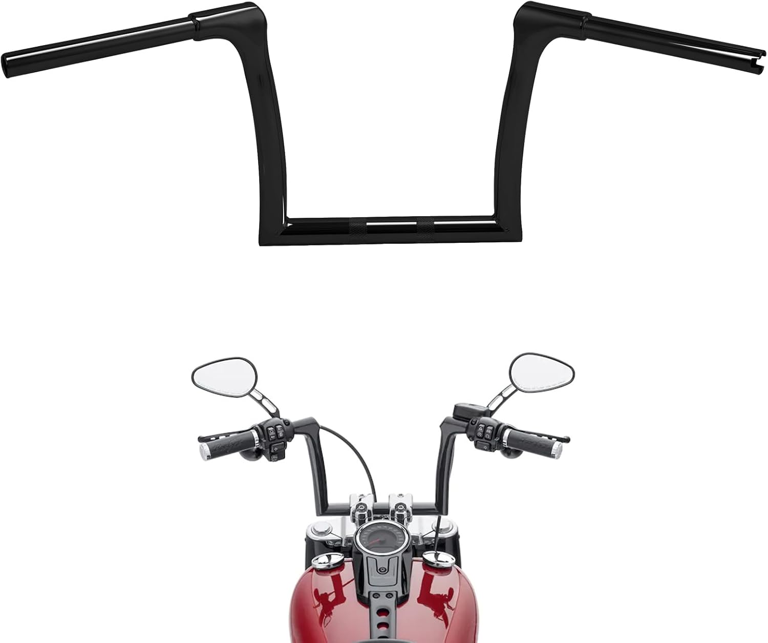 TCMT 10'' Rise 1.25'' Handle Bars Handlebar Fit For Harley Road King 2014-2023 Softail Breakout FXBR Fat Boy FLFB FLFBS Sport Glide FLSB 2018-2023
