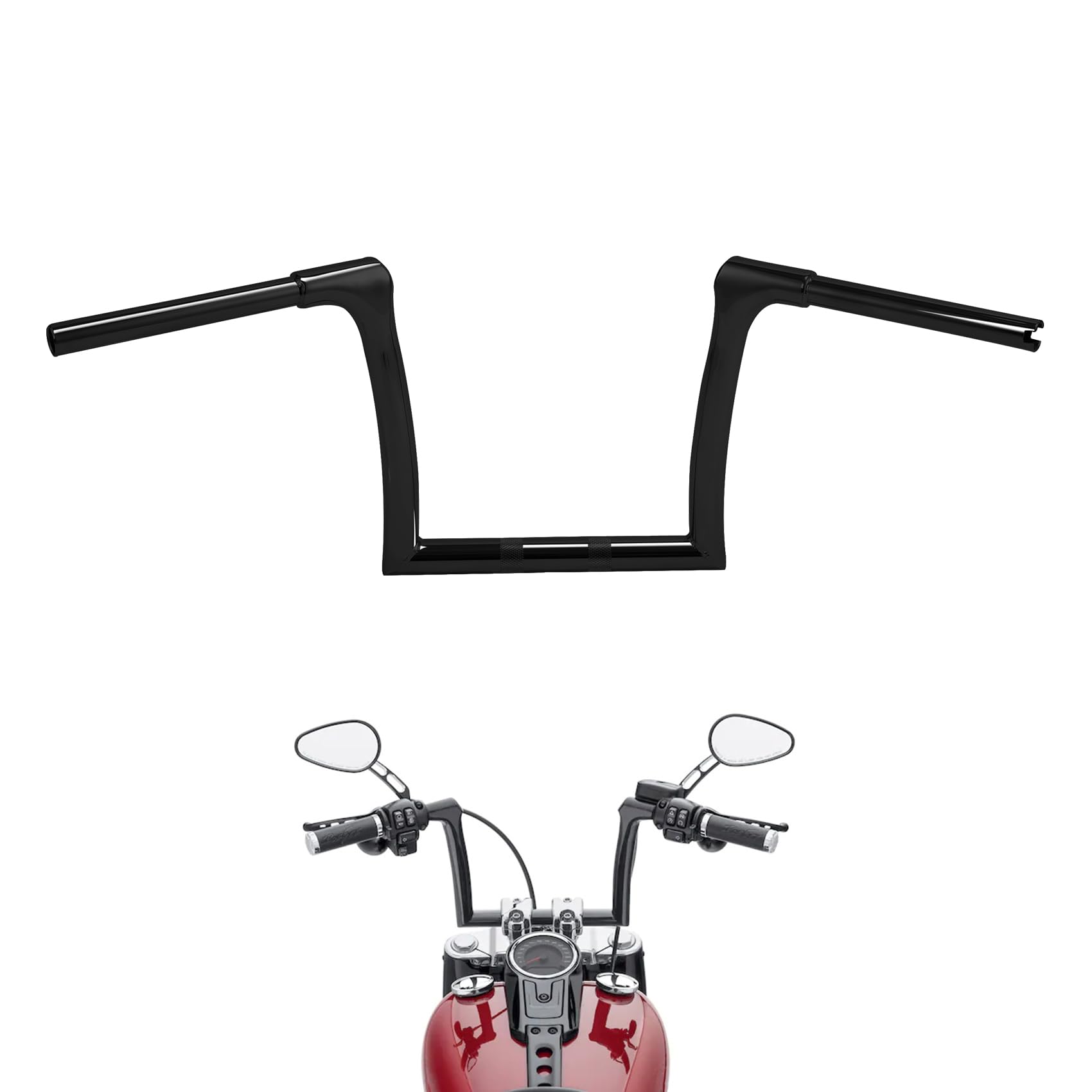TCMT 10'' Rise Ape Hanger Fat Bars 1-1/4" Handlebar Fit For Harley Road King 2014-2023 Fat Boy FLFBS Sport Glide FLSB Breakout 2018-2023