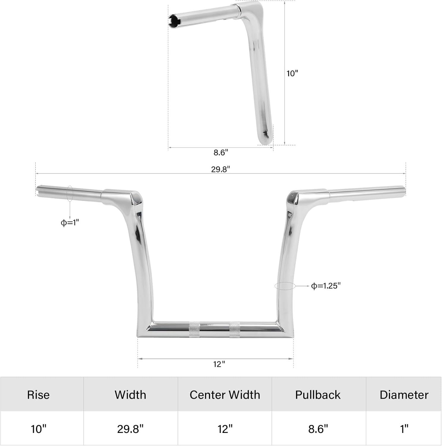 TCMT 10'' Rise Ape Hanger Fat Bars 1-1/4" Handlebar Fit For Harley Road King 2014-2023 Fat Boy FLFBS Sport Glide FLSB Breakout 2018-2023