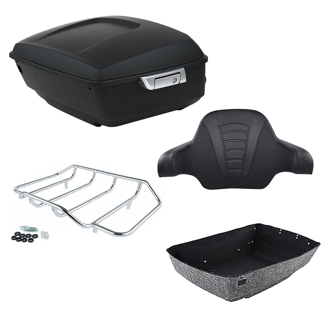 TCMT 13.7" King 2014-2025 Motorcycle Trunk Backrest Pad Top Luggage Rack Mount Rack Fit For Harley Trunk Touring CVO Road King Road Glide Street Glide Electra Glide Ultra Limited Pack