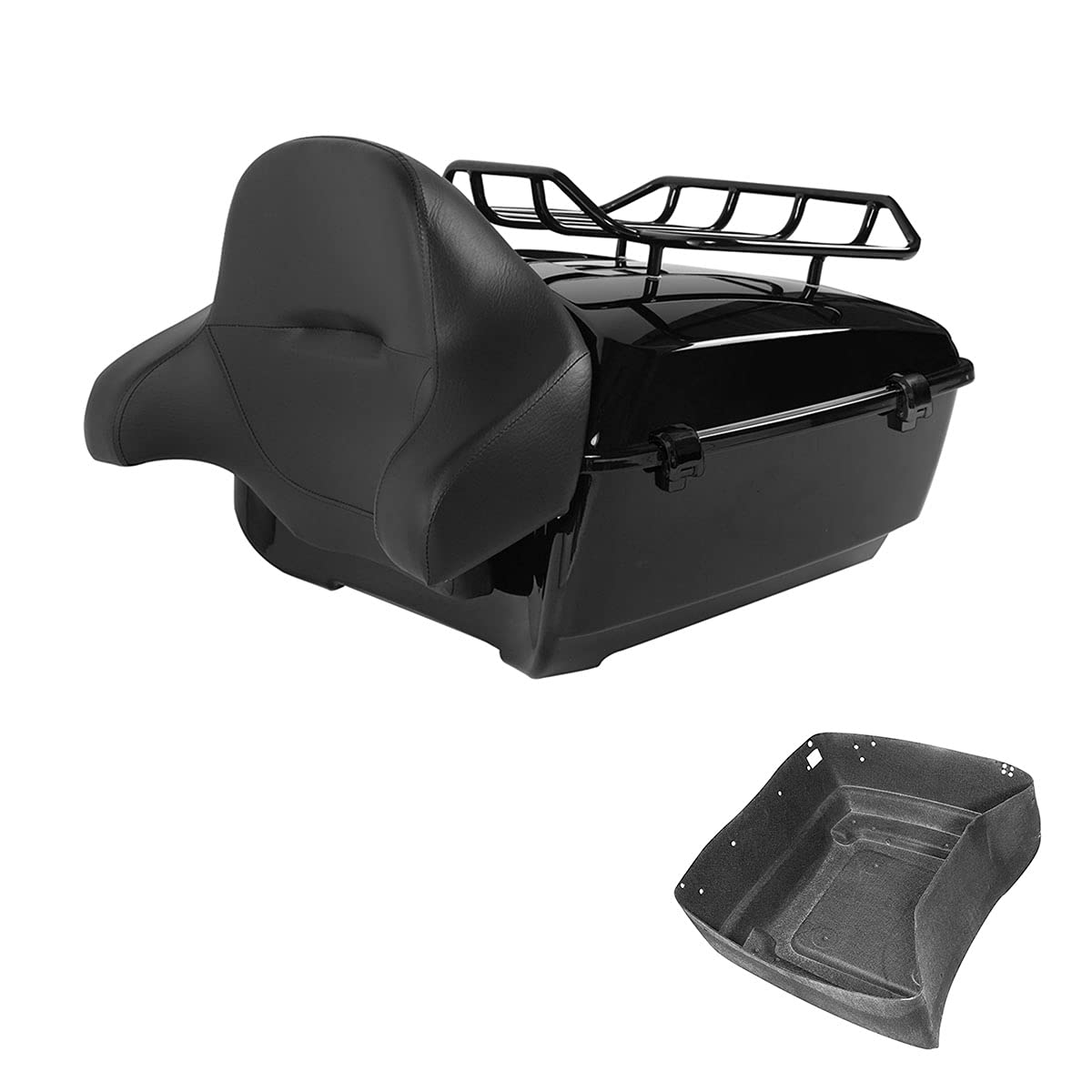 TCMT 13.7" King Motorcycle Trunk Backrest Pad Luggage Rack 2 Up Mounting Rack Base Plate Fit For Harley 2014-2025 Touring CVO Road King Road Glide Street Glide Electra Glide Pack