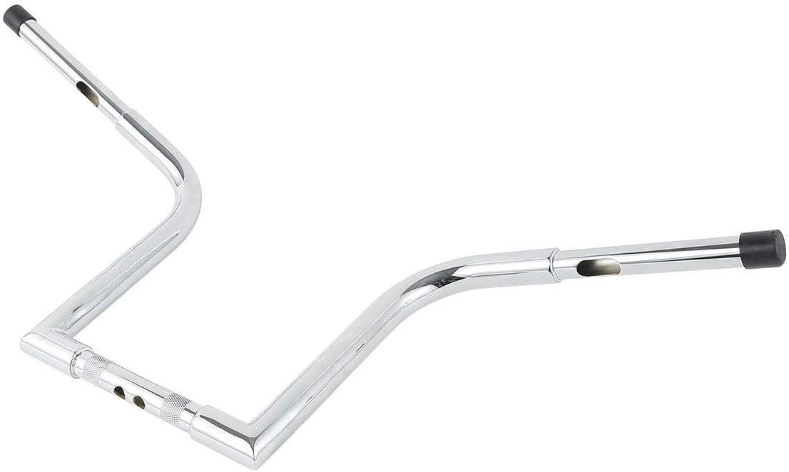 TCMT 12" Rise Ape Hanger Bar, 1-1/4" Fat Handlebar, Fits Harley FLST FXST Sportster XL, Chrome Steel, 34.5" Wide