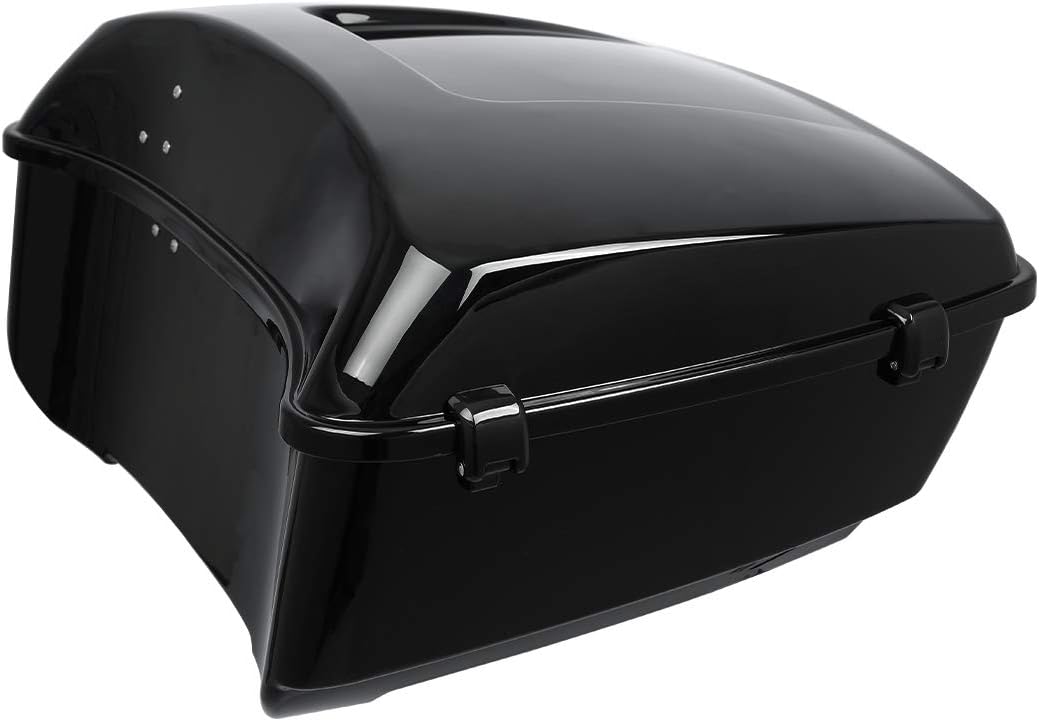 TCMT 13.7" King Motorcycle Trunk Box Black Latches Fits For Harley 2014-2025 Touring CVO Road King Road Glide Street Glide Electra Glide Pack