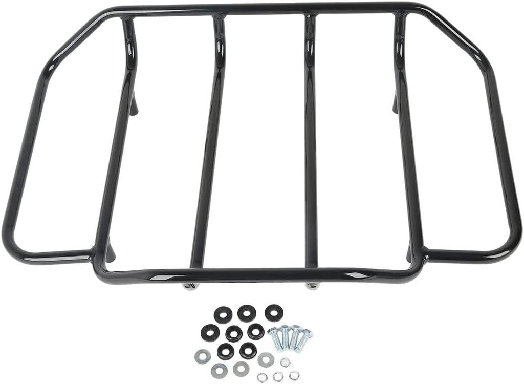 TCMT 10.7" Black Latch Chopped Motorcycle Trunk Box Pad Luggage Rack LED Tail Light Fit For Harley 2014-2025 Touring Street Glide Road King Electra Glide Ultra-Classic FLHX FLHR FLHT Pack