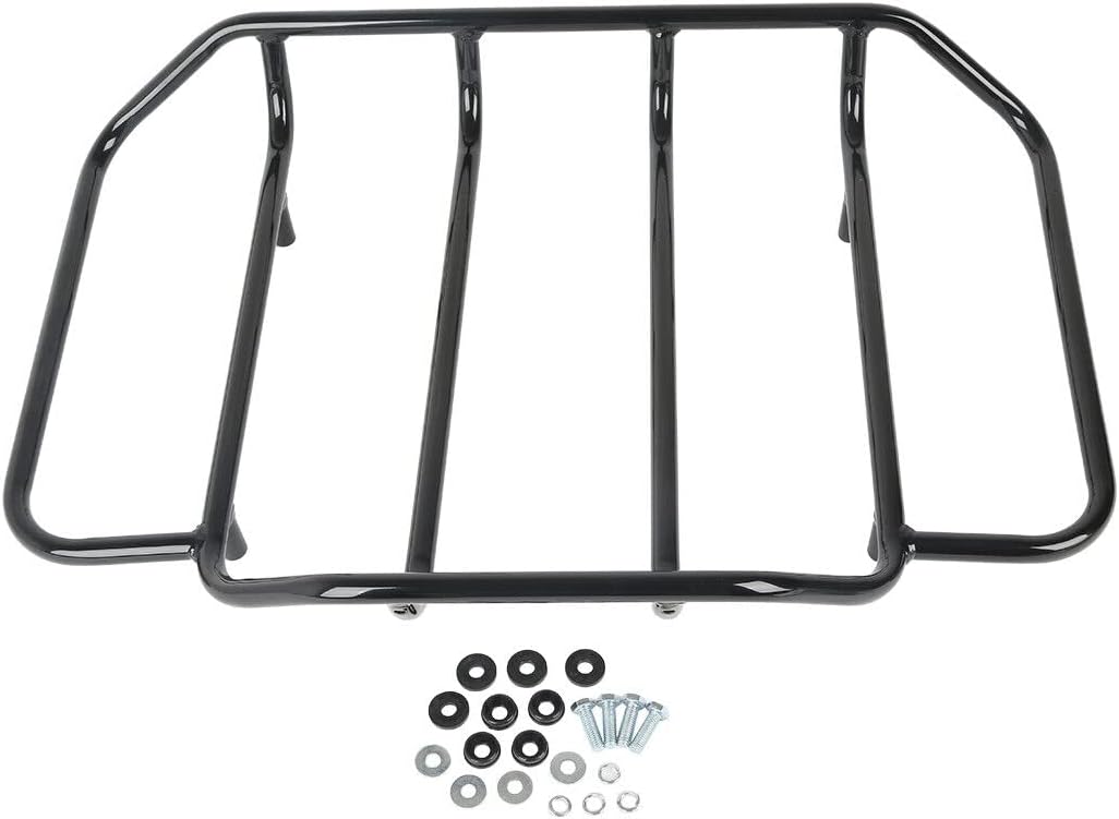 TCMT 10.7" Black Latch Chopped Motorcycle Trunk Box Pad Luggage Rack LED Tail Light Fit For Harley 2014-2025 Touring Street Glide Road King Electra Glide Ultra-Classic FLHX FLHR FLHT Pack