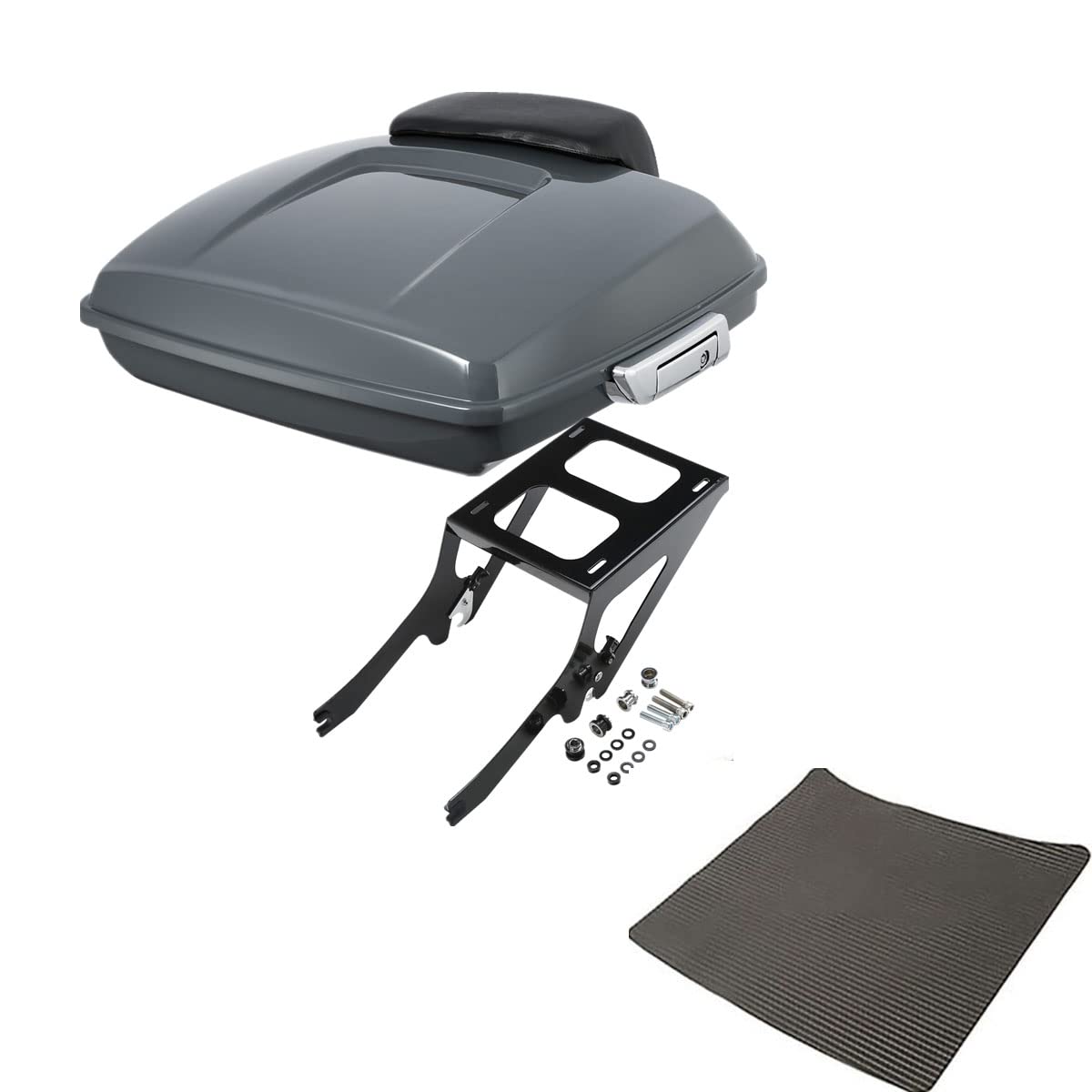 TCMT King Motorcycle Trunk Box Wrap-around Backrest Two-Up Mounting Rack Luggage Rack Fit For Harley 2018-2025 Heritage Classic 2018-2020 Deluxe FLDE 2024 Hydra-Glide Revival FLI Pack