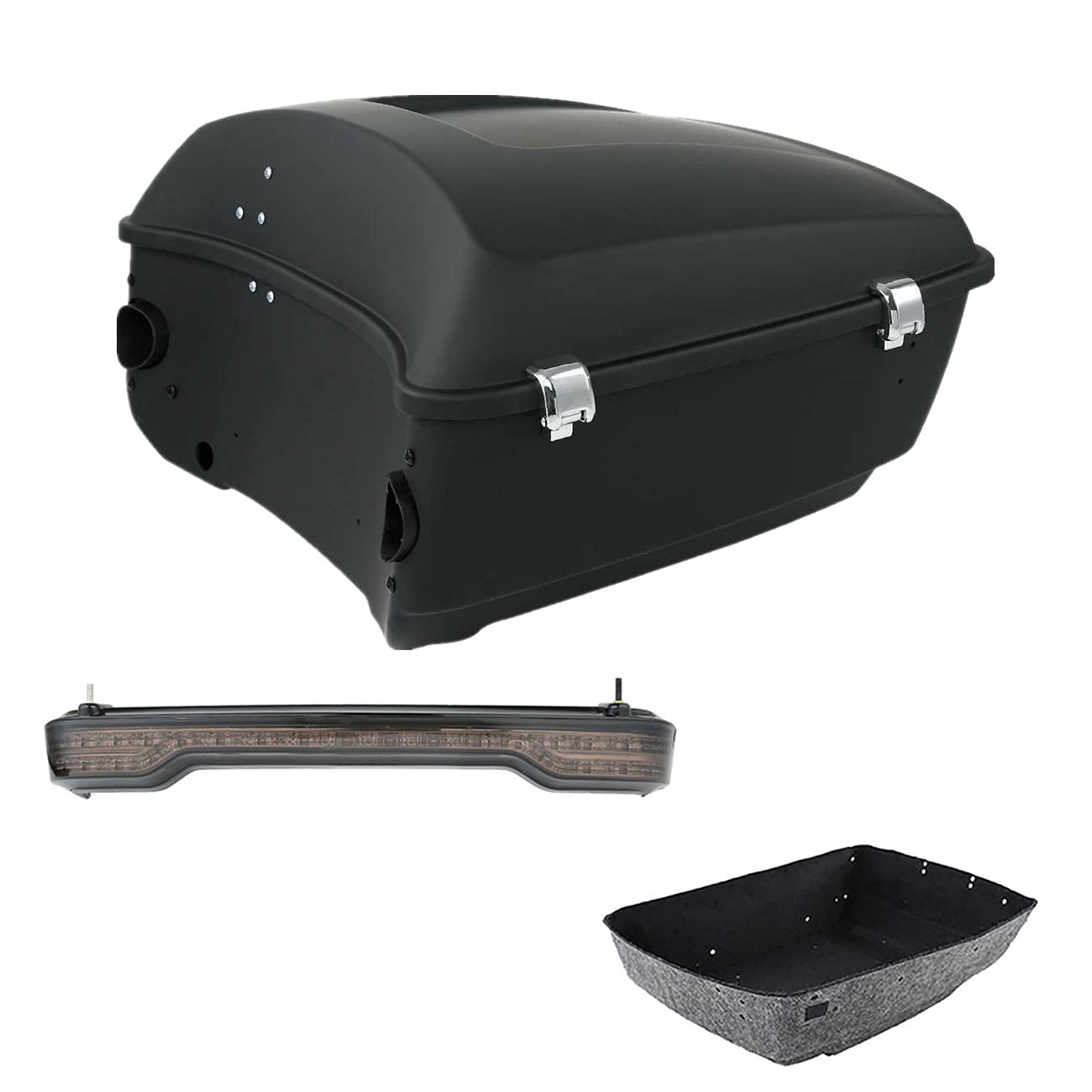 TCMT 13.7" King 2014-2025 Motorcycle Trunk Backrest Pad Top Luggage Rack Speakers Fit For Harley Touring CVO Road King Street Electra Glide Ultra Limited Pack
