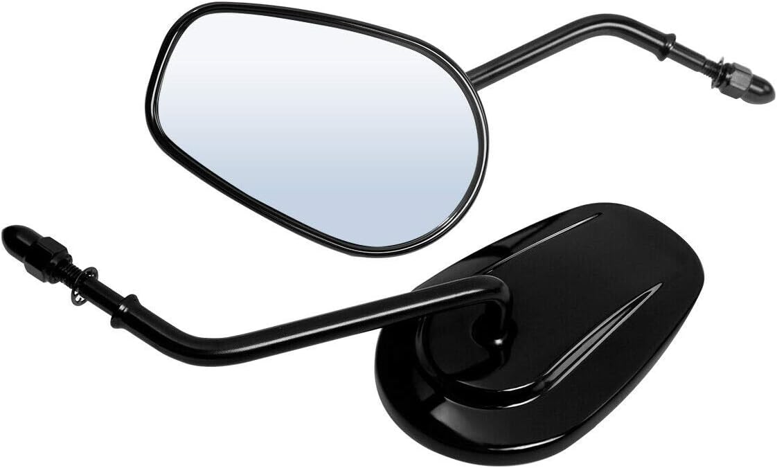 TCMT 8mm Oval Black Rear View Mirrors Mirror Fits For Harley Touring Road King CVO Road Street Tri Glide Sportster XL1200 XL883 XG500 XG750 Heritage Softail Dyna Low Rider Fat Boy