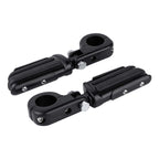 TCMT 1 1/4" Highway Engine Guard Streamliner Foot Pegs Clamp Fits For Harley Yamaha Kawasaki Suzuki Honda Black