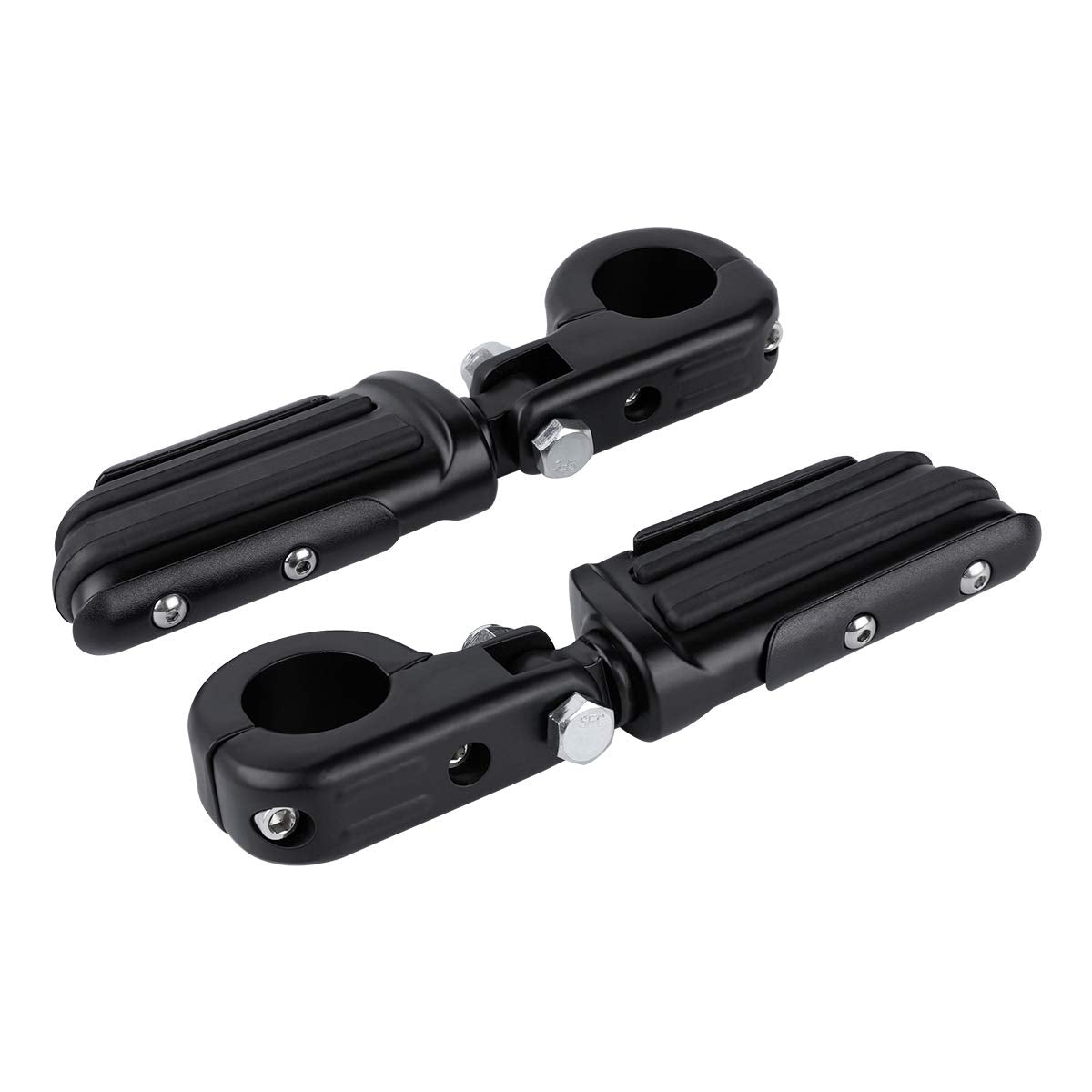 TCMT 1 1/4" Highway Engine Guard Streamliner Foot Pegs Clamp Fits For Harley Yamaha Kawasaki Suzuki Honda Black