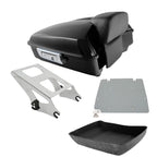 TCMT 10.7" Vivid Black Chopped Motorcycle Trunk Backrest Pad Tail Light with Brake Turn Signal Fit For Harley Touring 2014-2025 Electra Glide Road Glide Road King FLHT FLTRX FLHR Pack