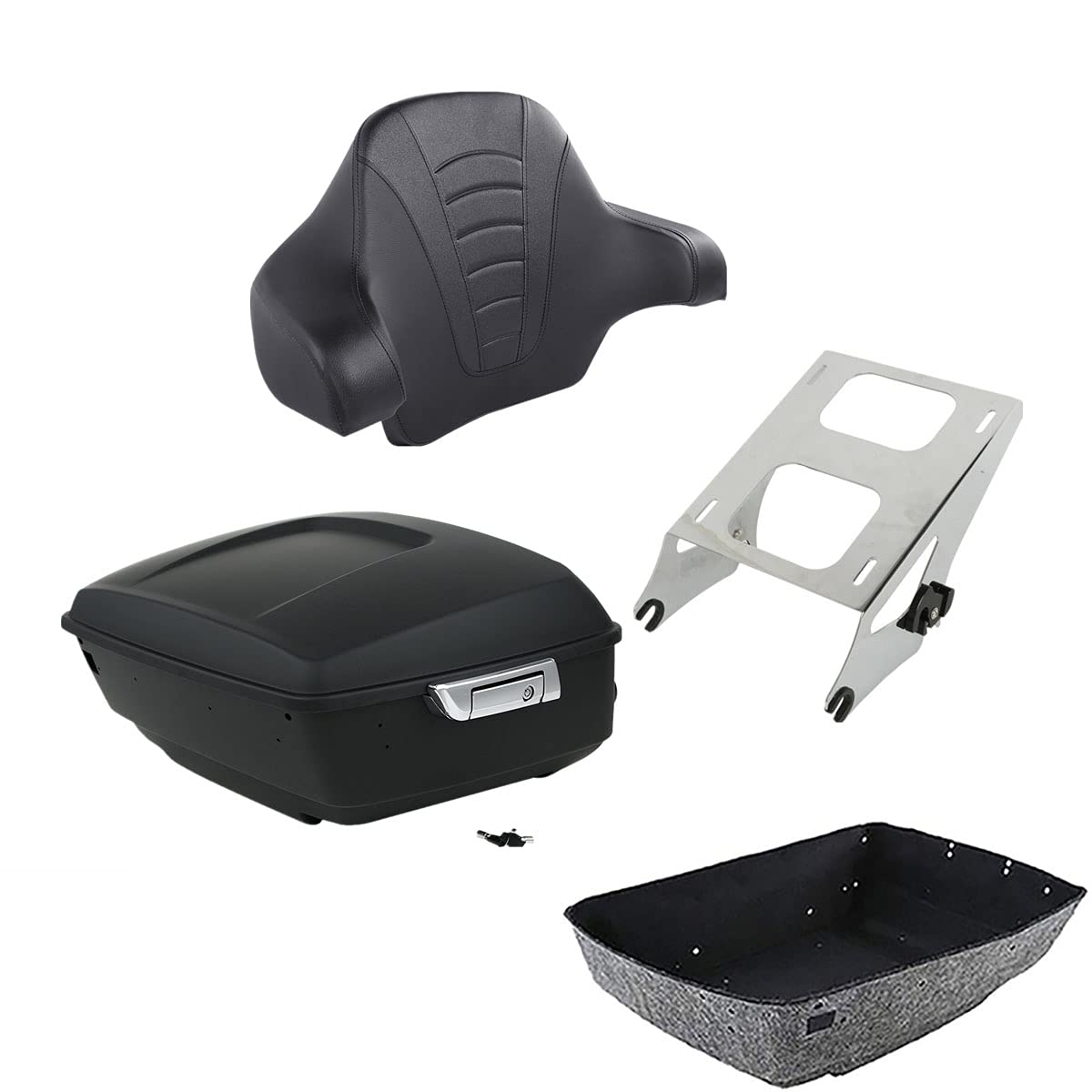 TCMT 13.7" King 2014-2025 Motorcycle Trunk Backrest Pad Top Luggage Rack Speakers Fit For Harley Touring CVO Road King Street Electra Glide Ultra Limited Pack