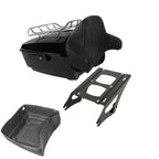 TCMT 13.7" King Motorcycle Trunk Backrest Pad Luggage Rack 2 Up Mounting Rack Base Plate Fit For Harley 2014-2025 Touring CVO Road King Road Glide Street Glide Electra Glide Pack