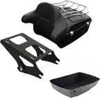 TCMT 13.7" King Motorcycle Trunk Box Backrest Pad Luggage Rack Mount Rack Fit For Harley 2014-2025 Touring CVO Road King Road Glide Street Glide Electra Glide Pack