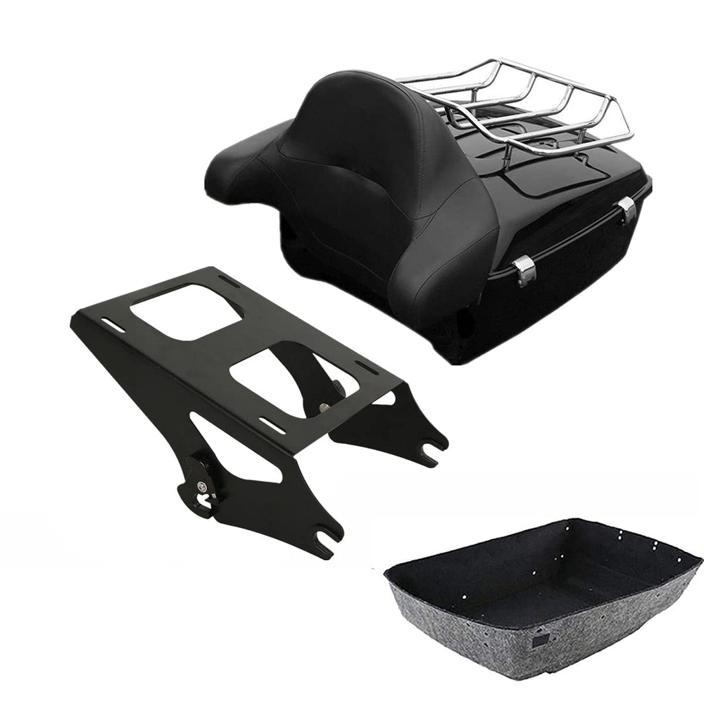 TCMT 13.7" King 2014-2025 Motorcycle Trunk Backrest Pad Luggage Rack Speakers Taillight Fit For Harley Trunk Touring CVO Road King Road Glide Street Glide Electra Glide Pack