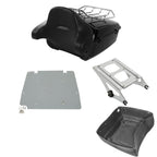 TCMT 13.7" King Motorcycle Trunk Backrest Pad Luggage Rack 2 Up Mounting Rack Base Plate Docking Fit For Harley 2014-2025 Touring CVO Road King Road Glide Street Glide Electra Glide Pack