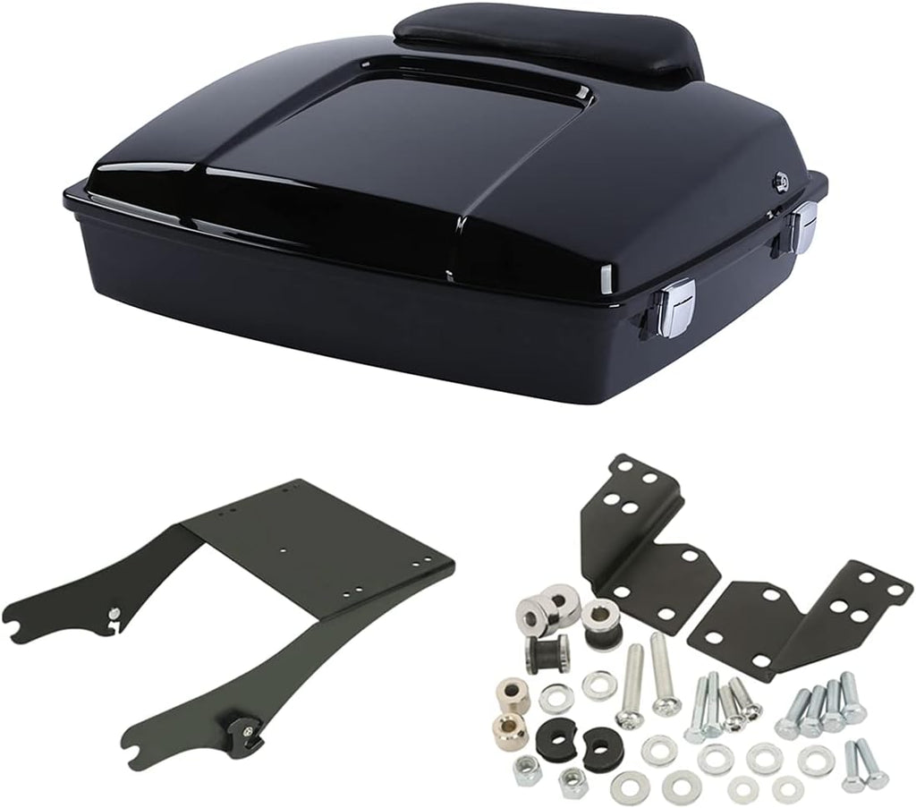 TCMT 5.5" Razor Motorcycle Trunk Backrest Pad Mount Rack Front Docking Hardware Fit for Harley Touring 1997-2008 Touring Road King Electra Glide Road Glide Pack
