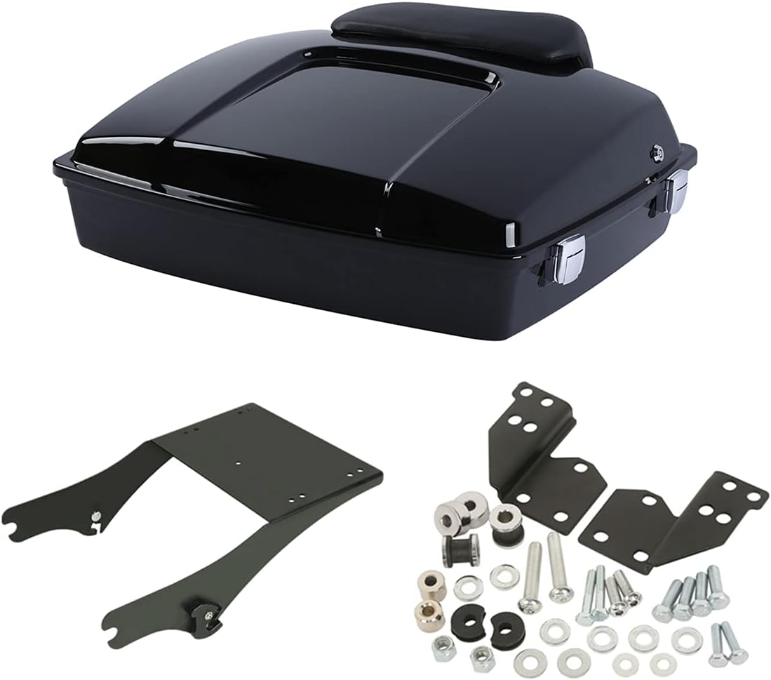 TCMT 5.5" Razor Motorcycle Trunk Backrest Pad Mount Rack Front Docking Hardware Fit for Harley Touring 1997-2008 Touring Road King Electra Glide Road Glide Pack