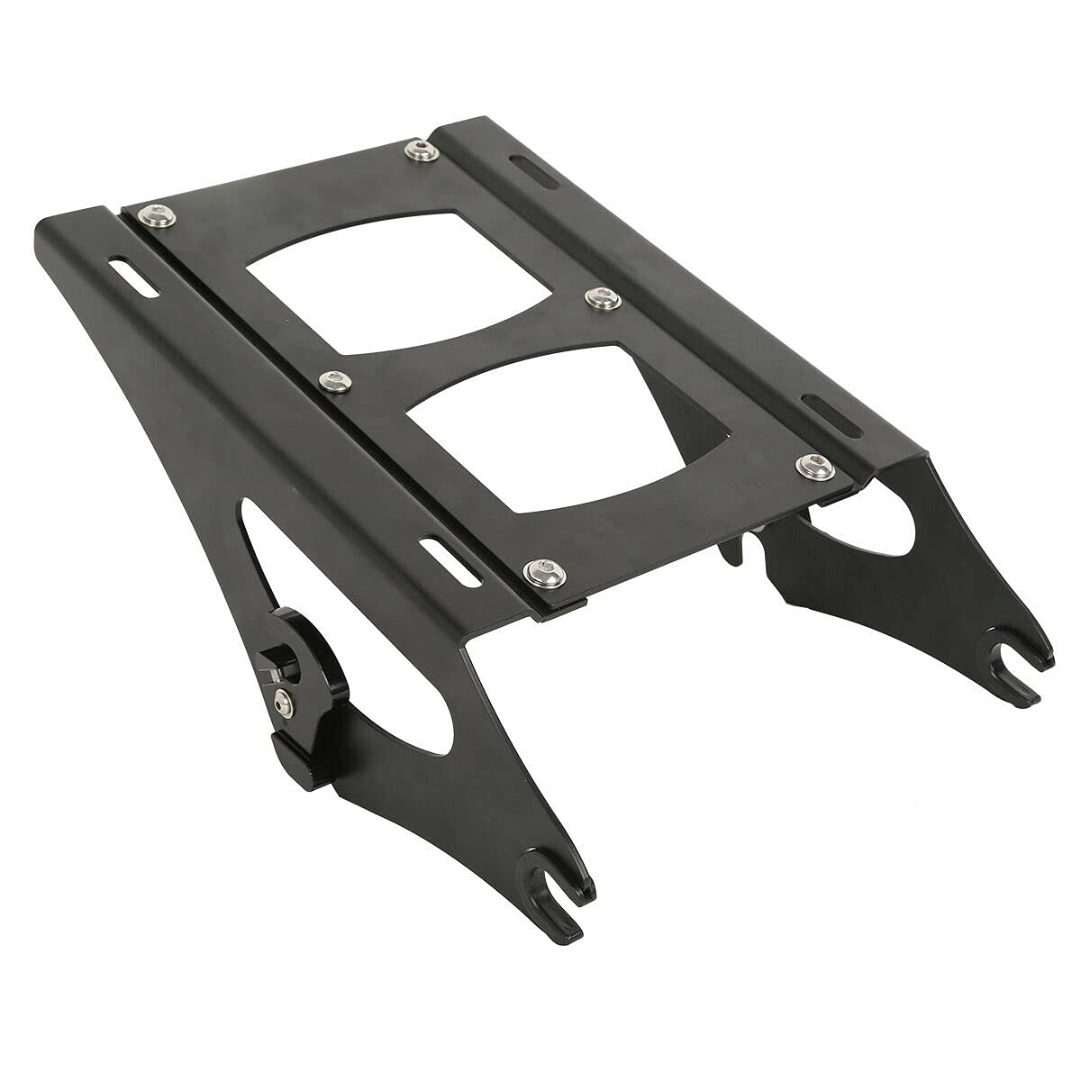 TCMT 5.5" Razor Motorcycle Trunk Backrest Pad Two Up Mounting Rack Fit For Harley 2014-2025 Touring CVO Road King Road Glide Street Glide Electra Glide Pack