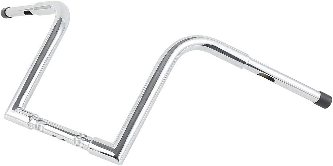 TCMT 12" Rise Ape Hanger Bar, 1-1/4" Fat Handlebar, Fits Harley FLST FXST Sportster XL, Chrome Steel, 34.5" Wide