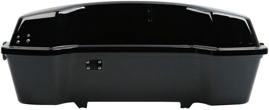TCMT 10.7" Black Latches Chopped Motorcycle Trunk Box Backrest Pad Mount Rack Fit For Harley Touring 1997-2008 Road King Road Street Electra Glide Pack